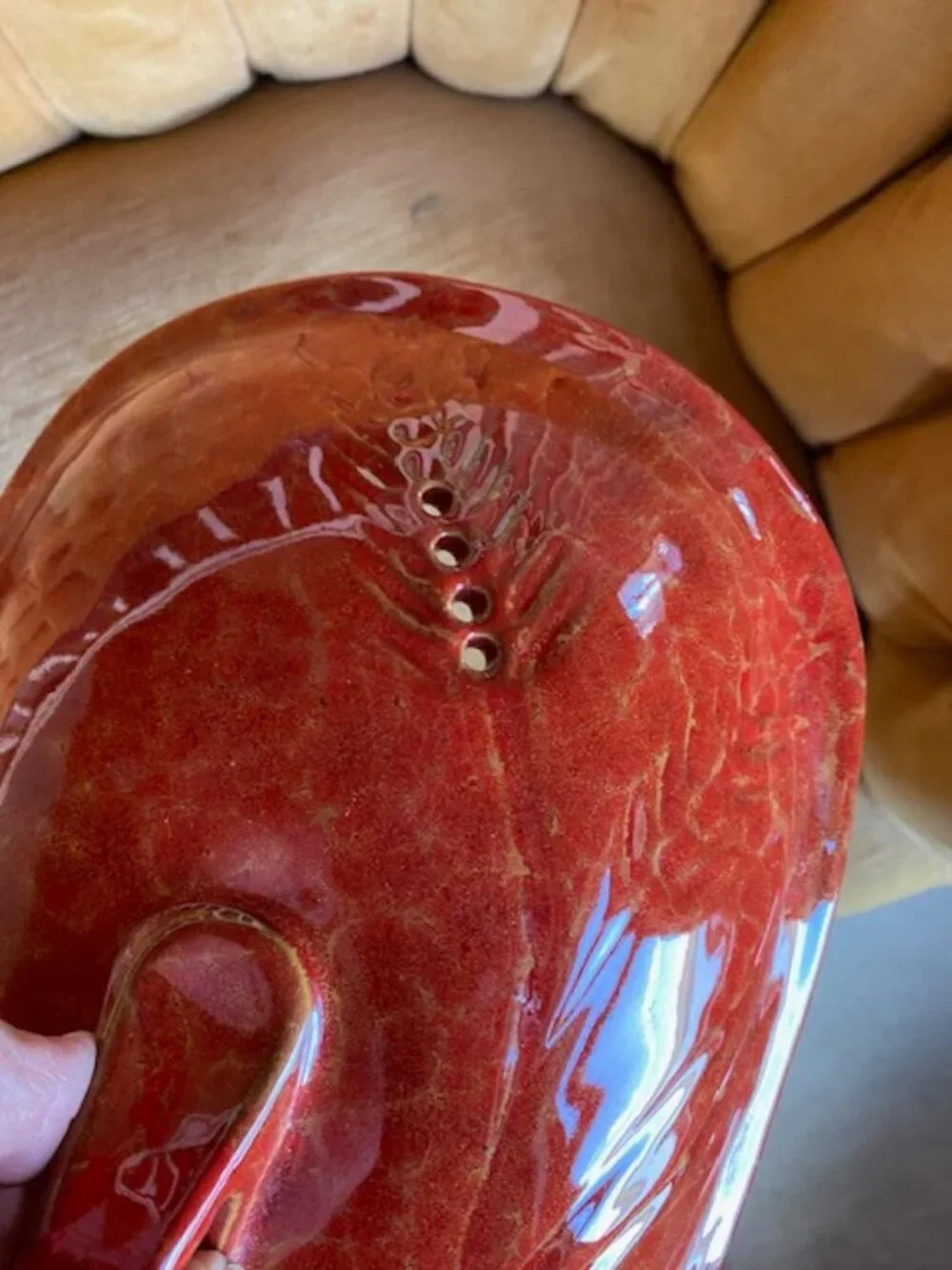 DeSilva Red Glazed Terracotta Casserole/Bread Baker with lid unused